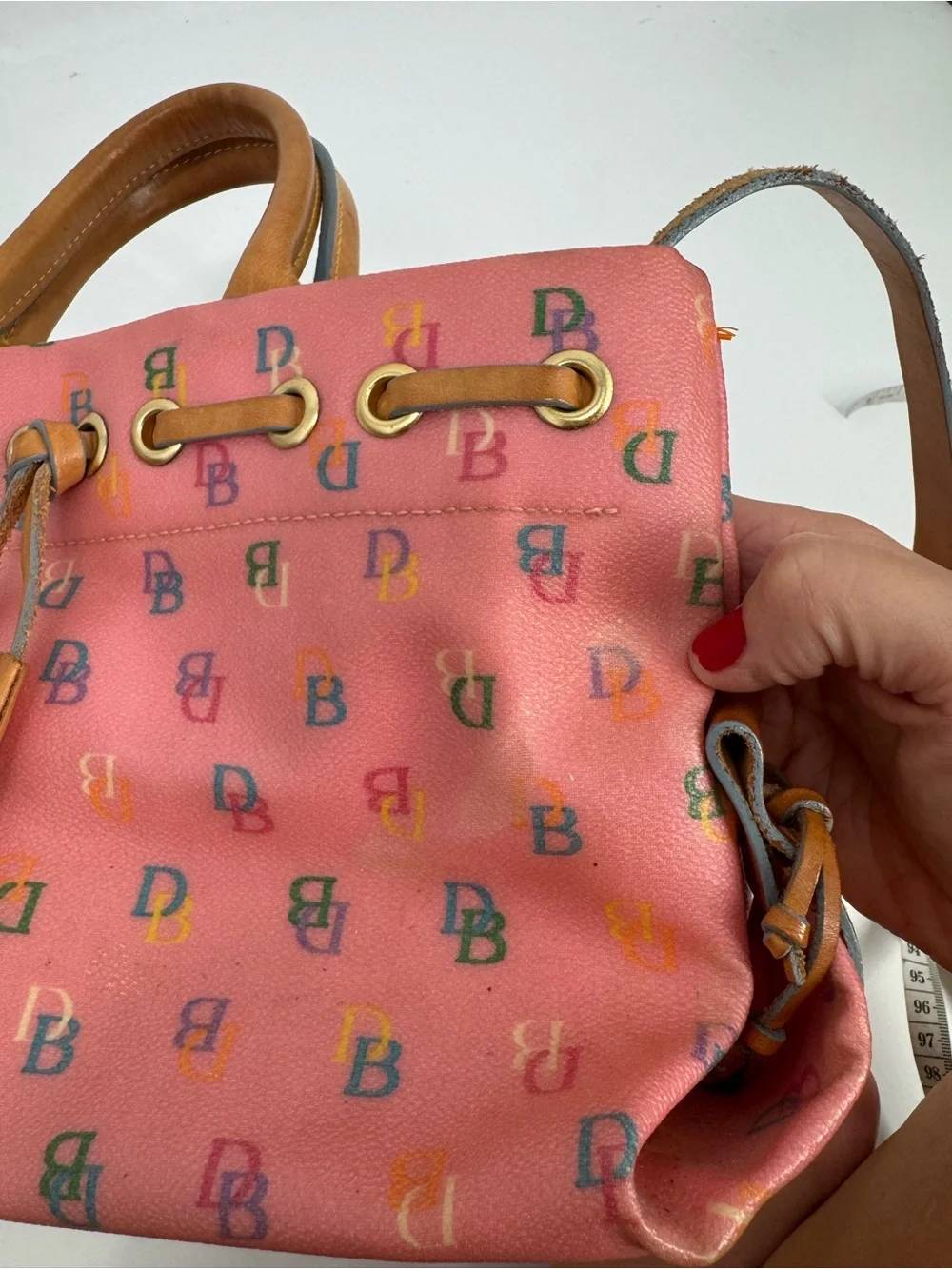 Vintage Dooney & Bourke Womens Monogram Handbag Satchel Crossbody CB Purse